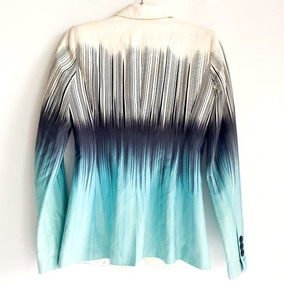 Elizabeth and James Geometric Print Colourful Cotton Linen Blend Summer Blazer 2 - Picture 5 of 5